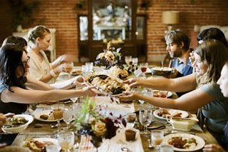 Group of people eating food